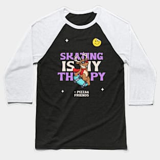 Skating is my therapy Skating Baseball T-Shirt